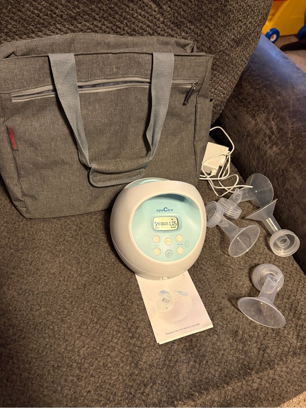 Spectra Electric Breast Pump - Gray and Light Blue